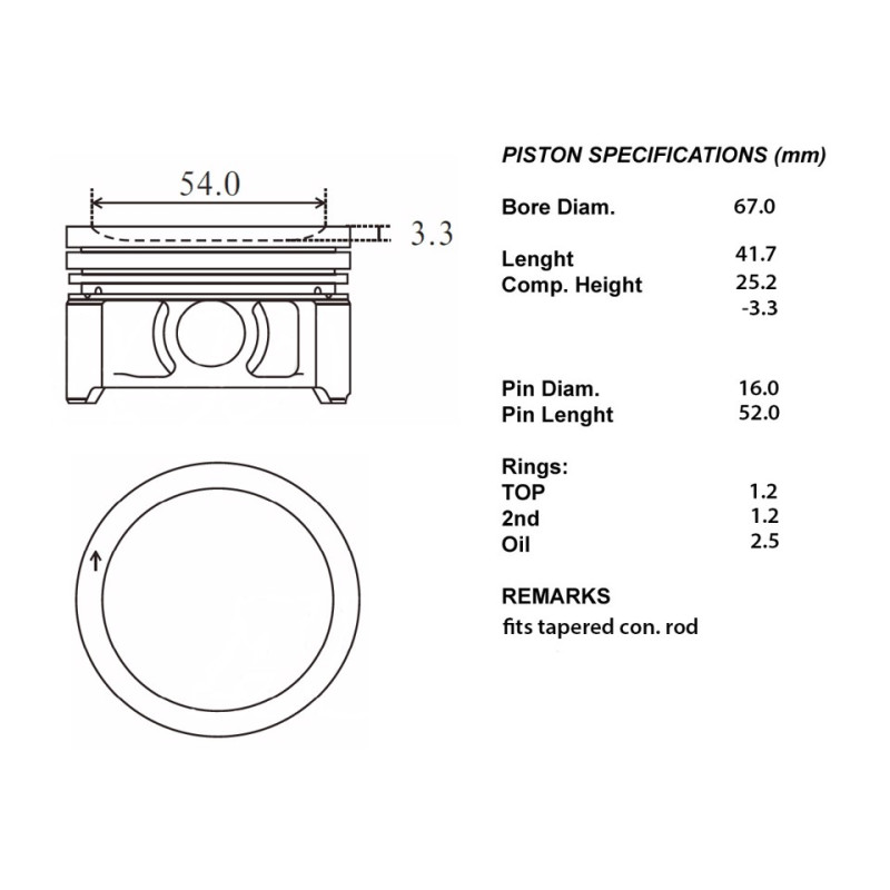 Kit pistoni motore smart 700