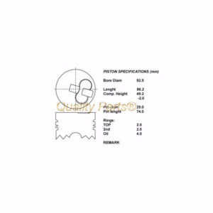 Kit pistoni nudi toyota ø92,50 compr. 49,20