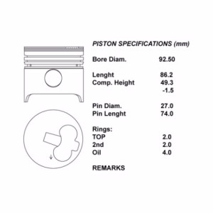 Kit pistoni nudi + 050  