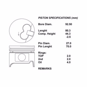 Kit pistoni nudi + 050  