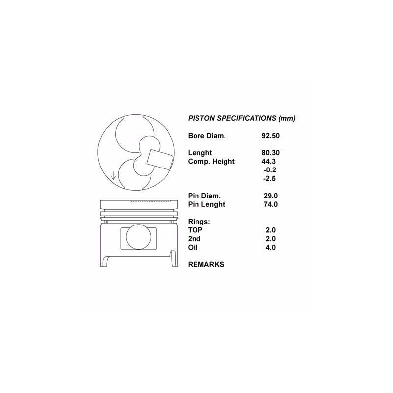 Kit pistoni nudi + 050  