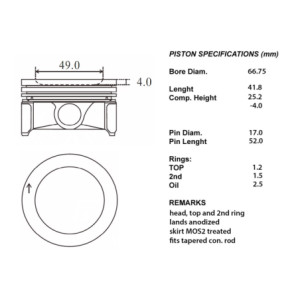 Kit pistoni motore completi 025 spø17 0.7
