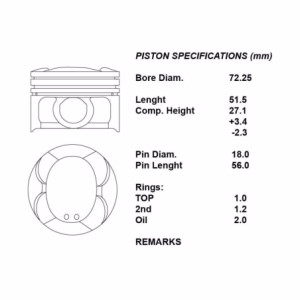 Kit pistoni motore fortwo 1.0i 451 2007