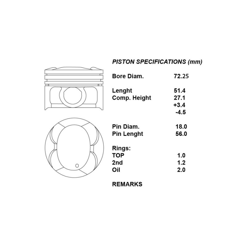 Kit pistoni motore completi 025 cam. ° 1.0 132930