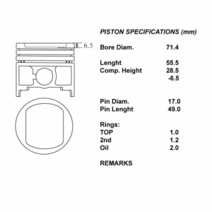 Kit pistoni motore completi 040 porter da471qlr