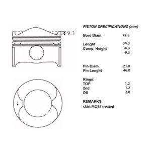 Kit pistoni motore completi 050