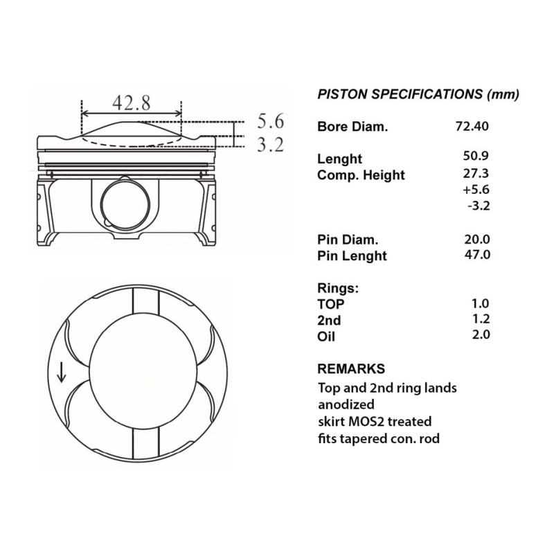 Kit pistoni 050 c/seg bmax 10 ecoboost