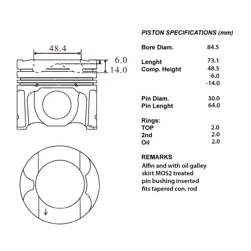 Kit pistoni motore completi 050