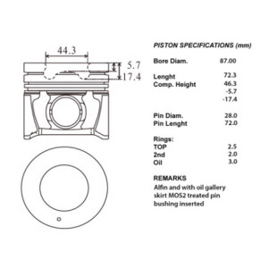 Kit pistoni compl. std hyundai  