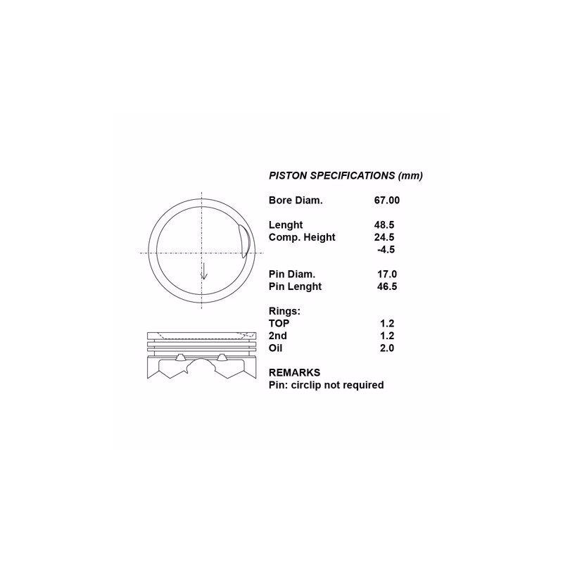 S/pistoni mot.completi std g4hg