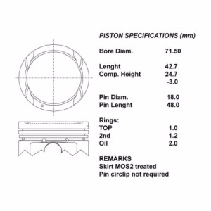 Kit pistoni compl +050  