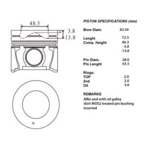 Kit pistoni compl. +050  
