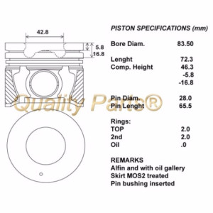 Kit pistoni c/seg 050 tucson crdi 06- 09