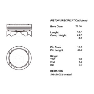 Kit pistoni c/seg std i10 1.0 13- 19