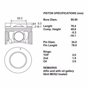 Kit pistoni compl. +050 isuzu  
