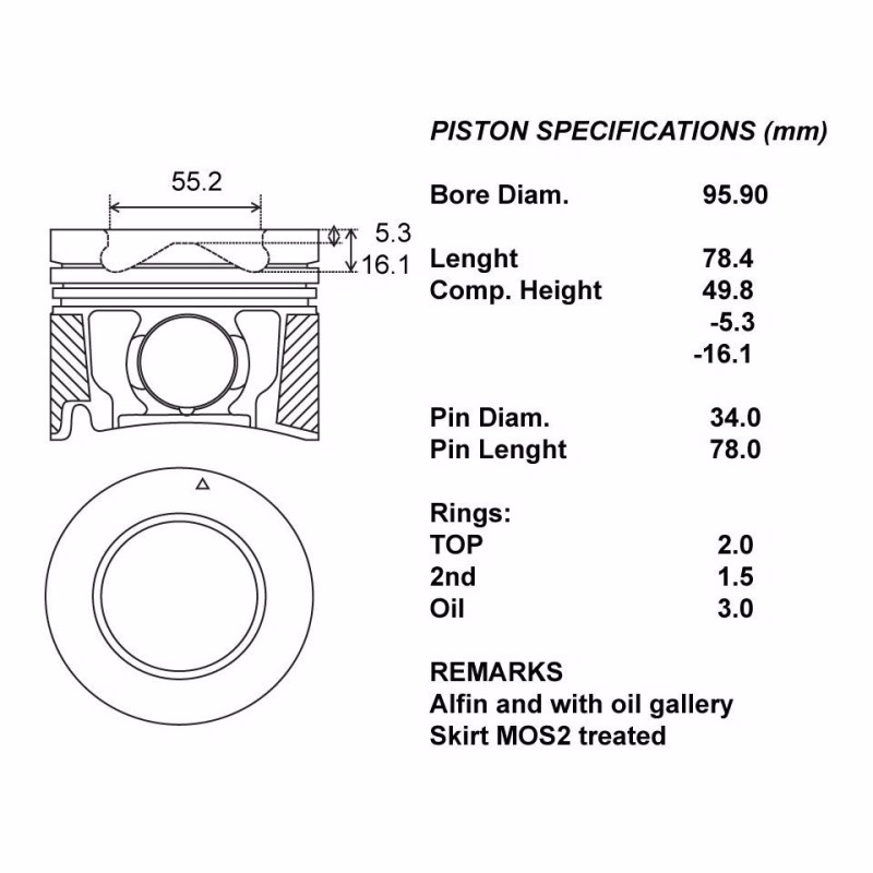 Kit pistoni c/seg 050 dmax 3.0 4jj1tcx