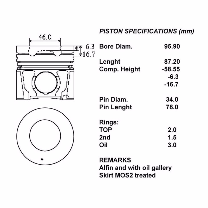 Kit pistoni c/sgm 050 dmax 2.5 ditd 06- 26