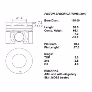 Kit pistoni c/sgm std npr 5.2 td
