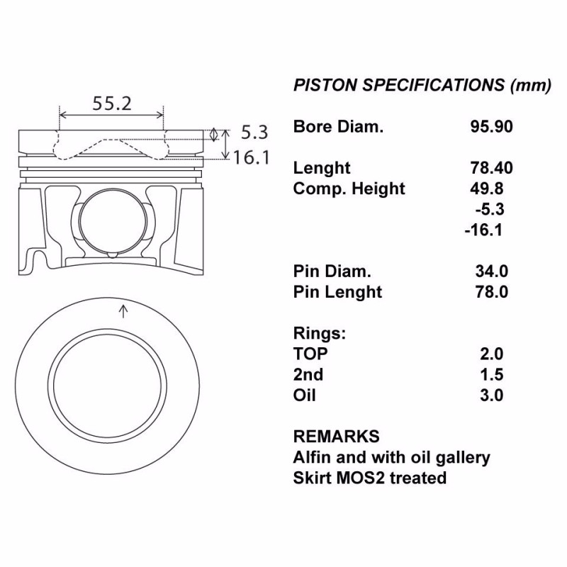 Kit pistoni motore completi 050