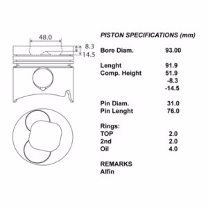 Kit pistoni compl std -aperto mancano i segm.