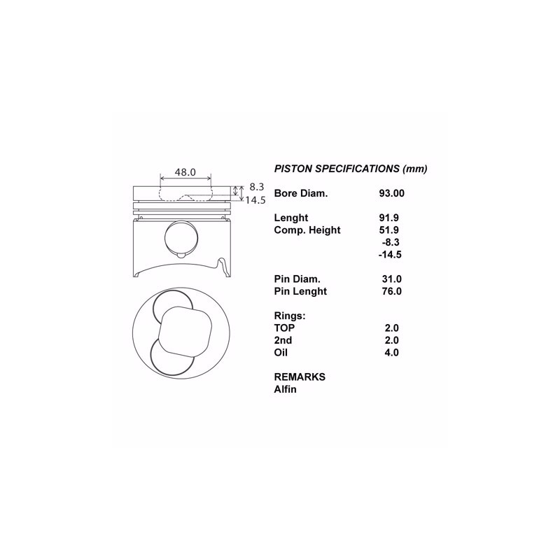 Kit pistoni compl std -aperto mancano i segm.
