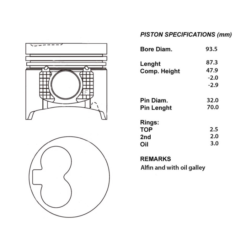 Kit pistoni c/sgm 050 ranger/b2500 98- 05