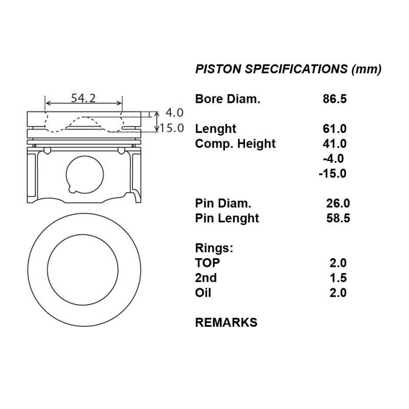 Serie pistoni motore completi 050